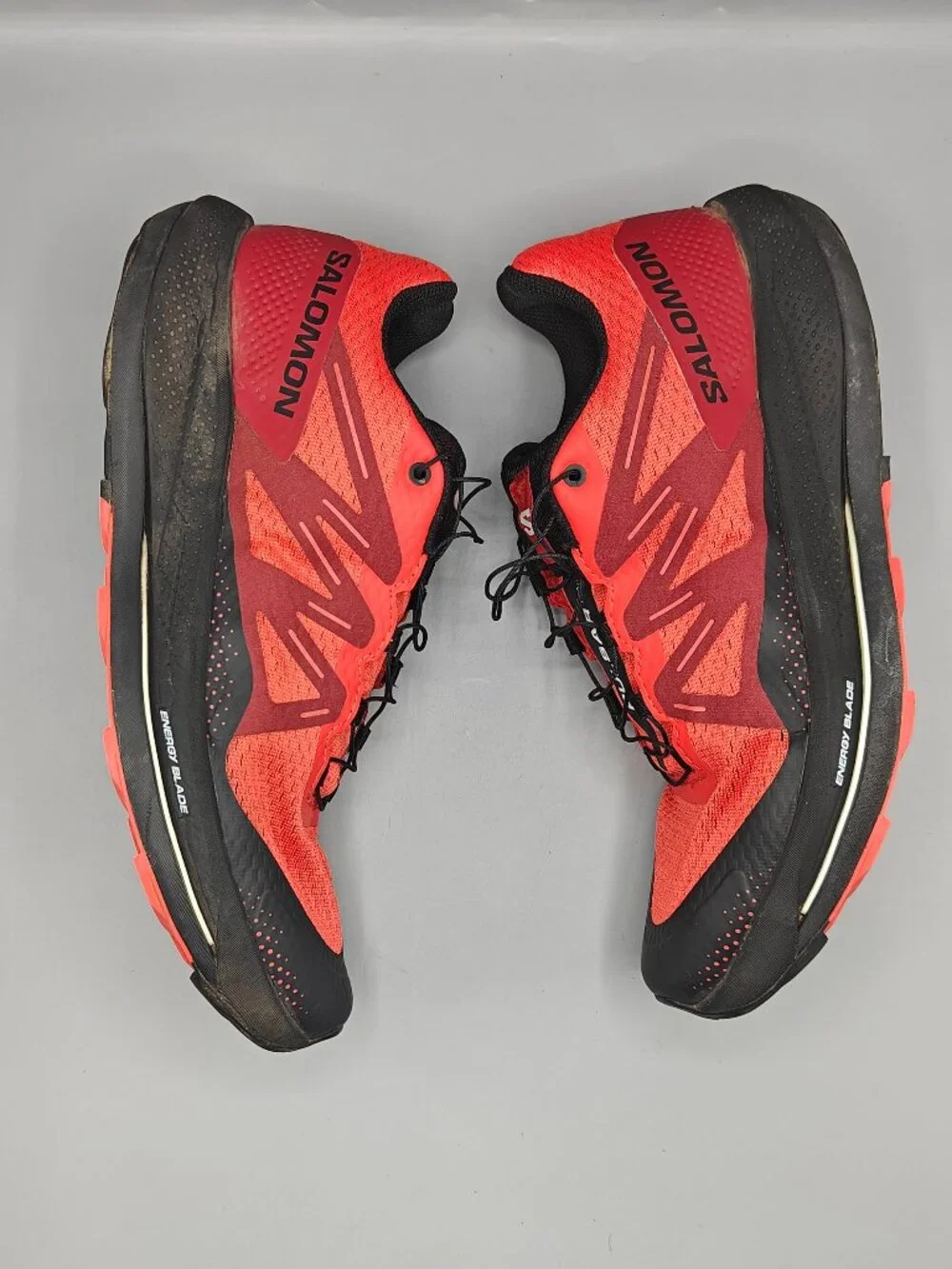 Salomon Pulsar Trail Running Shoes Red Black Sneakers 416029 Men's 11.5 US
